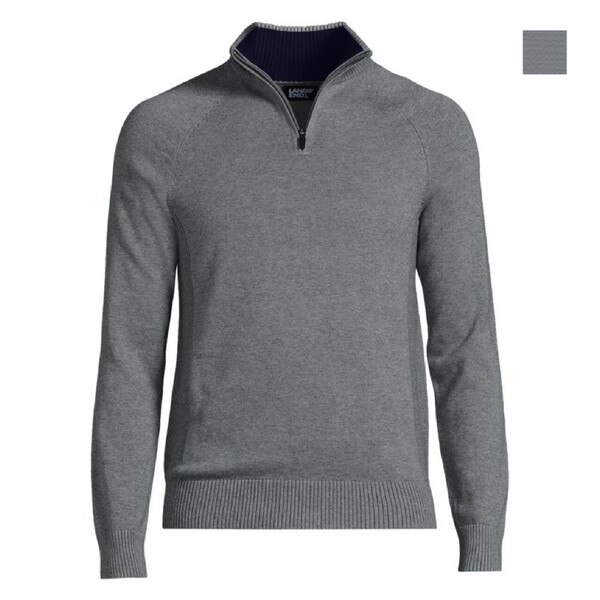 [29] Lands End Unisex Cotton Modal Quarter Zip Sweater